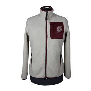 GIII 4Her NBA‎ women's faux shearling fleece stand up collar full zip jacket S